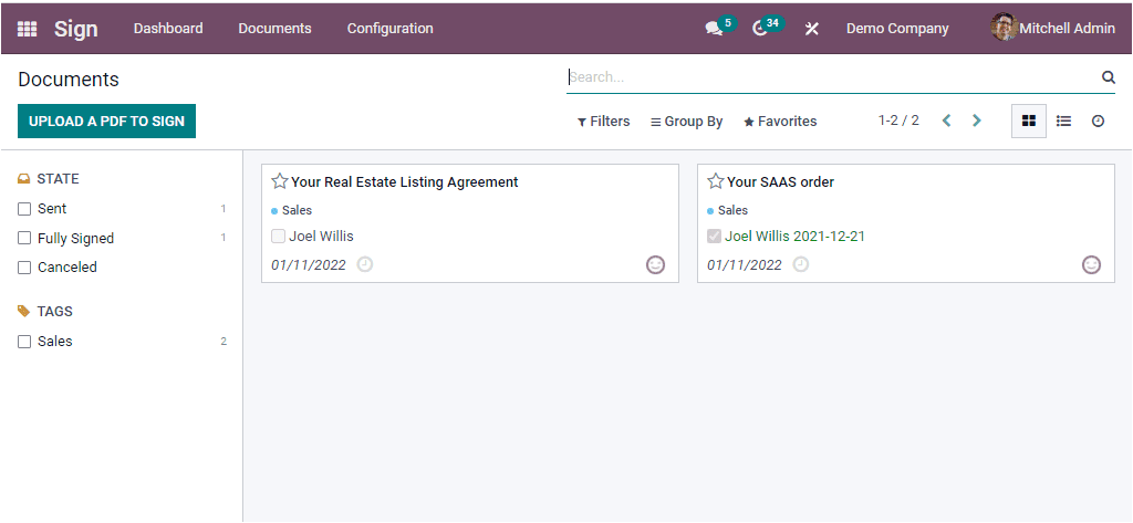 Odoo 15 Sign 
